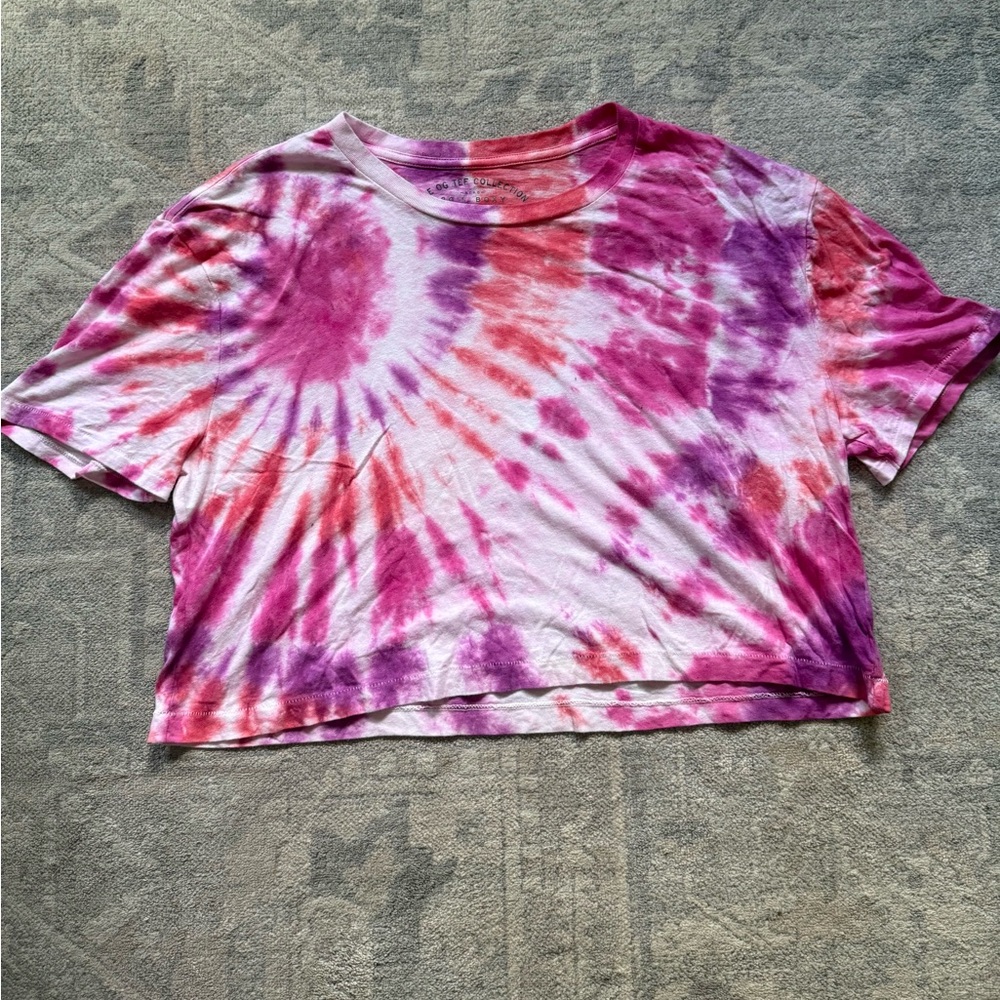 Custom Tie-Dyed Boxy Crop Top T-Shirt